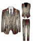 Preview: 3-teiliges Anzugset für Herren: Anzug mit Weste und Hose, Digitaldruck, ideal für Business und Reisen. Modischer Anzug für Bankette, Hochzeiten und andere festliche Anlässe. Vertikal gestreiftes, geometrisches Muster.