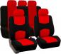 Preview: Universelles Autositzbezug-Set, atmungsaktiv, strapazierfähig, waschbar, 5-Sitzer-Schutzbezüge für Vordersitze und Kopfstützen, Schutz für den Fahrzeuginnenraum in allen vier Jahreszeiten, schmutzabweisend (Schwarz Rot)
