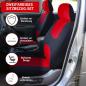Preview: Universelles Autositzbezug-Set, atmungsaktiv, strapazierfähig, waschbar, 5-Sitzer-Schutzbezüge für Vordersitze und Kopfstützen, Schutz für den Fahrzeuginnenraum in allen vier Jahreszeiten, schmutzabweisend (Schwarz Rot)