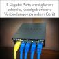 Preview: GS305-300PES 5-Port Gigabit-Switch (lüfterlos, einfache Plug-and-Play-Installation, Layer 2, robustes Metallgehäuse, energiesparend, RJ45-Metallanschlüsse)