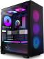 Preview: PC-Gehäuse, vorinstallierte 6 PWM ARGB-Gehäuselüfter, ATX-Midi-Tower, Gaming-Gehäuse mit Seitenteil aus gehärtetem Glas, Mesh-Gehäuse, Schwarz