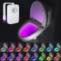Preview: LED-WC-Licht in 32 Farben – Toilettenlicht, Toilettensitzlicht mit Bewegungserkennung und wasserdichter Funktion, Badezimmer-Nachtlicht