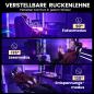 Preview: Gaming-Stuhl – Ergonomischer Gaming-Stuhl mit Fußstütze, Kopfstütze und Lendenwirbelstütze, höhenverstellbar, belastbar bis 150 kg, gepolstert, drehbar, schwarz