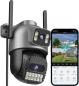 Preview: 2,5K-Außenkamera – 2,4/5-GHz-WLAN-360°-PTZ-Überwachungskamera mit Dual-Objektiv, Farbnachtsicht, intelligenter Verfolgung, Zwei-Wege-Audio, kostenlosem Cloud-Speicher und Schutzart IP66