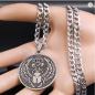 Preview: Halskette mit Horusauge und Skarabäus-Mistkäfer-Amulett für Damen und Herren, Edelstahl, ägyptischer Anhänger, runder Schmuck