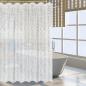 Preview: Transparenter Duschvorhang 180 x 200 cm mit 3D-Kieselsteinmuster, wasserdicht, PEVA, für die Badewanne, inklusive 12 Duschvorhangringen