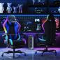 Preview: LED-Gaming-Stuhl – Ergonomischer Bürostuhl mit Massagefunktion und Teleskop-Fußstütze, verstellbarer Rückenlehne (90–135°), für Gamer bis 150 kg, augenschonendes Design, Blau