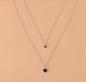Preview: Edelstahl-Halsketten mit schwarzem Acryl-Scheibenanhänger, Choker-Ketten, koreanische Mode, mehrlagige Halsketten für Damen