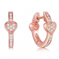 Preview: Exquisite Moissanit-Herz-Creolen in Roségold