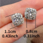 Preview: Quadratische Moissanit-Ohrstecker für Damen – Hochzeits- & Partyschmuck