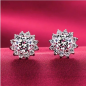 Preview: Moissanit-Diamant-Blumenohrstecker für Damen
