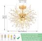 Preview: Moderne Kristall-Deckenleuchte, Kristall-Kronleuchter „Feuerwerk“, 8-flammige goldene Deckenleuchte, dimmbare Pendelleuchte, Kristalllampe für Wohnzimmer, Schlafzimmer, Esszimmer, Küche, Flur [Energieklasse F]