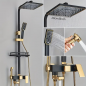Preview: Luxuriöses Duschsystem in Schwarz und Gold