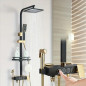 Preview: Luxuriöses Duschsystem in Schwarz und Gold