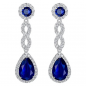 Preview: Zarte Tropfenohrringe mit blauem Saphir – Eleganter Braut- & Modeschmuck