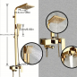 Preview: Luxuriöses Golden Duschsystem mit 3 Funktionen, Regendusche und Handbrause