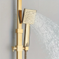 Preview: Luxuriöses Golden Duschsystem mit 3 Funktionen, Regendusche und Handbrause