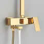 Preview: Luxuriöses Golden Duschsystem mit 3 Funktionen, Regendusche und Handbrause