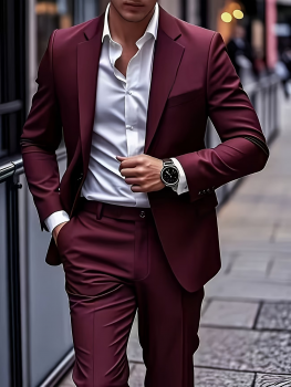 Slim-Fit Herren-Anzugset, 2-teilig | Einfarbiges Sakko und Hose für Hochzeiten, Business und Partys – perfekt für Trauzeugen, Abschlussbälle und Firmenveranstaltungen – formelle Kleidung für jede Jahreszeit