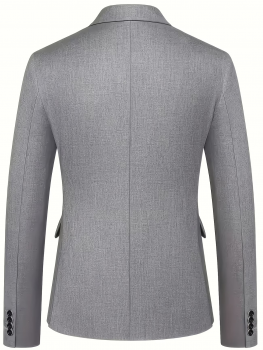 Preview: Slim-Fit 2-teiliger Herrenanzug | Einfarbiger Blazer und Hose für Hochzeiten, Business und Partys – perfekt für Trauzeugen, Abschlussbälle und Firmenveranstaltungen – Festliche Kleidung für jede Jahreszeit