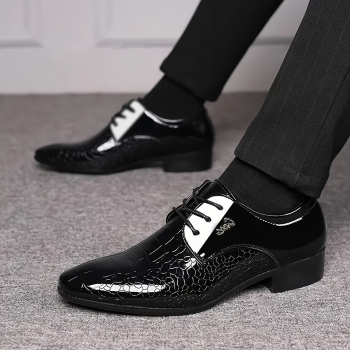 Preview: Elegante Herrenschuhe für Business und Freizeit, Loafer für junge Männer, Krokodilmuster, perfektes Geschenk, auch für Studenten geeignet, ideal für Hochzeiten, Arbeit, Pendeln und Partys