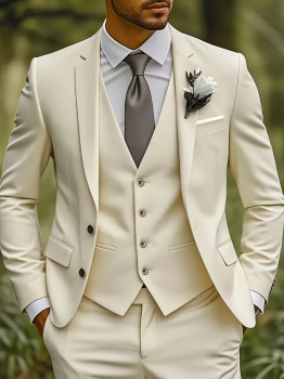 3-teiliger Herrenanzug: Jackett, Weste und Hose. Stilvoll und hochwertig für Hochzeiten, Partys und formelle Anlässe