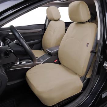 Preview: Komplettes Autositzbezug-Set, Universal (Niedrige Rückenlehne – Polyester, Beige)