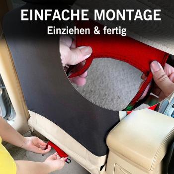 Universelles Autositzbezug-Set, atmungsaktiv, strapazierfähig, waschbar, 5-Sitzer-Schutzbezüge für Vordersitze und Kopfstützen, Schutz für den Fahrzeuginnenraum in allen vier Jahreszeiten, schmutzabweisend (Schwarz Rot)