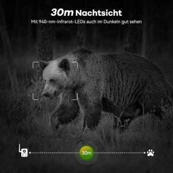 Preview: 4G LTE Wildkamera mit Smartphone-App, 2,7K Solar-Wildkamera mit SIM-Karte, PIR-Bewegungsmelder, Nachtsicht, 120°-Weitwinkel, IP66, 64 GB SD-Karte und 7800-mAh-Akku