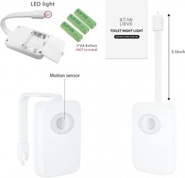 LED-WC-Licht in 32 Farben – Toilettenlicht, Toilettensitzlicht mit Bewegungserkennung und wasserdichter Funktion, Badezimmer-Nachtlicht