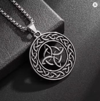 Irische Hexerei, Hexenknoten-Anhänger, Vintage-Knoten, Glücksknoten, Irische keltische Dreifaltigkeitsknoten-Halskette, Herren- und Damen-Amulett