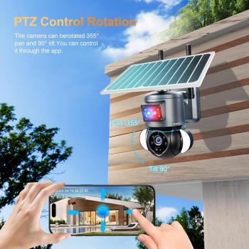 4G LTE Mobilfunk-Überwachungskamera mit SIM-Karte, 2K 4MP, Solarbetrieben, kabellos, für den Außenbereich, kein WLAN erforderlich, Nachtsicht, 360°-PTZ-Funktion, Bewegungsmelder, Flutlicht, wasserdicht