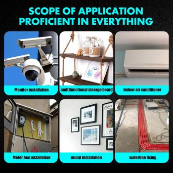 Manuelles Nagelgerät mit Schalldämpfer, 5-stufige Einstellung für Ziegelwände, Betonwände, Kabelkanäle aus Aluminium und dicke Holzplatten