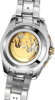 Preview: FORSINING Mechanische Herrenuhr, wasserdicht, graviert, Skelett-Automatikwerk, Edelstahl, Armband
