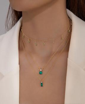 2-teiliges Set aus Quastenkette mit Diamantdekor aus Legierung