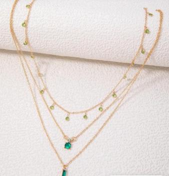 2-teiliges Set aus Quastenkette mit Diamantdekor aus Legierung