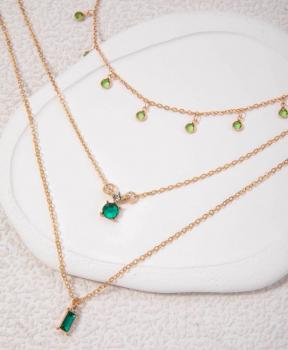 2-teiliges Set aus Quastenkette mit Diamantdekor aus Legierung