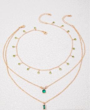 2-teiliges Set aus Quastenkette mit Diamantdekor aus Legierung