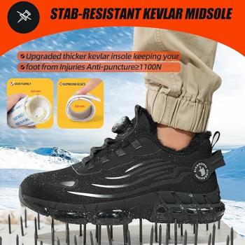 Preview: Sicherheitsschuhe für den Winter, Unisex Sportliche Arbeitsschuhe Leichte Trends Drehknopf Durchtritt- und Stoßfestigkeit