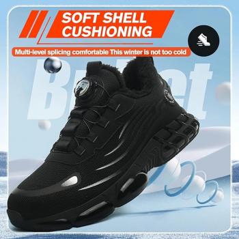 Sicherheitsschuhe für den Winter, Unisex Sportliche Arbeitsschuhe Leichte Trends Drehknopf Durchtritt- und Stoßfestigkeit