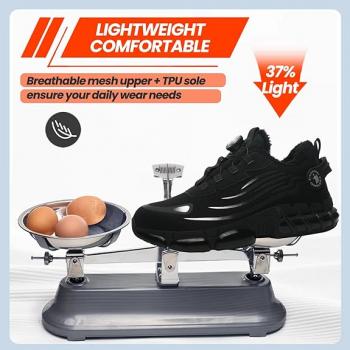 Sicherheitsschuhe für den Winter, Unisex Sportliche Arbeitsschuhe Leichte Trends Drehknopf Durchtritt- und Stoßfestigkeit