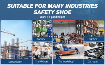 Sicherheitsschuhe für den Winter, Unisex Sportliche Arbeitsschuhe Leichte Trends Drehknopf Durchtritt- und Stoßfestigkeit