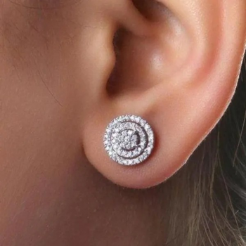 Hypoallergene Halo-Micro-Pavé-Diamant-Ohrstecker