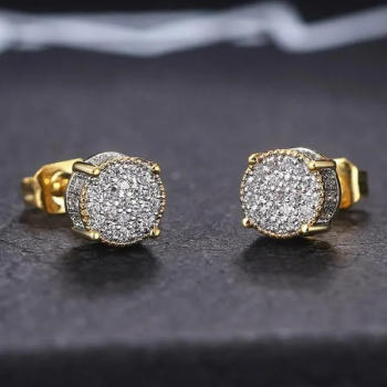Zarte, versilberte Micro-Pavé-Ohrstecker mit 1 mm Moissanit