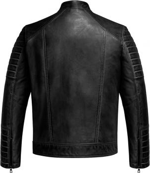 Amaci&Sons Herren Echtleder Jacke Biker Zipper Lederjacke