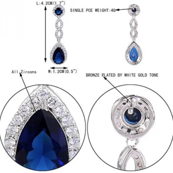 Zarte Tropfenohrringe mit blauem Saphir – Eleganter Braut- & Modeschmuck