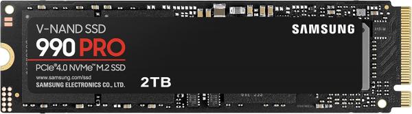 Samsung 990 PRO NVMe M.2 SSD, 2 TB, PCIe 4.0, 7450 MB/s Lesen, 6900 MB/s Schreiben, Interne SSD, Interne SSD für Gaming und Videobearbeitung, Schwarz, MZ-V9P2T0BW