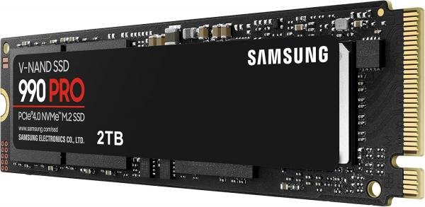 Samsung 990 PRO NVMe M.2 SSD, 2 TB, PCIe 4.0, 7450 MB/s Lesen, 6900 MB/s Schreiben, Interne SSD, Interne SSD für Gaming und Videobearbeitung, Schwarz, MZ-V9P2T0BW