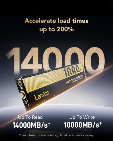 1 TB PCIe 5.0 Gen5 NVMe SSD NM1090 Pro, bis zu 14.000 MB/s, fortschrittliches Wärmemanagement, DirectStorage-fähige interne SSD, ideal für KI-Anwendungen, Gaming und Content-Erstellung