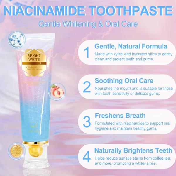 3x Ra-diant Whitening Zahnpasta mit Niacinamid, Zahnpasta für weiße Zähne, entfernt Kaffee- und Teeflecken, sanfte Zahnaufhellung & frischer Atem (je 100 g)